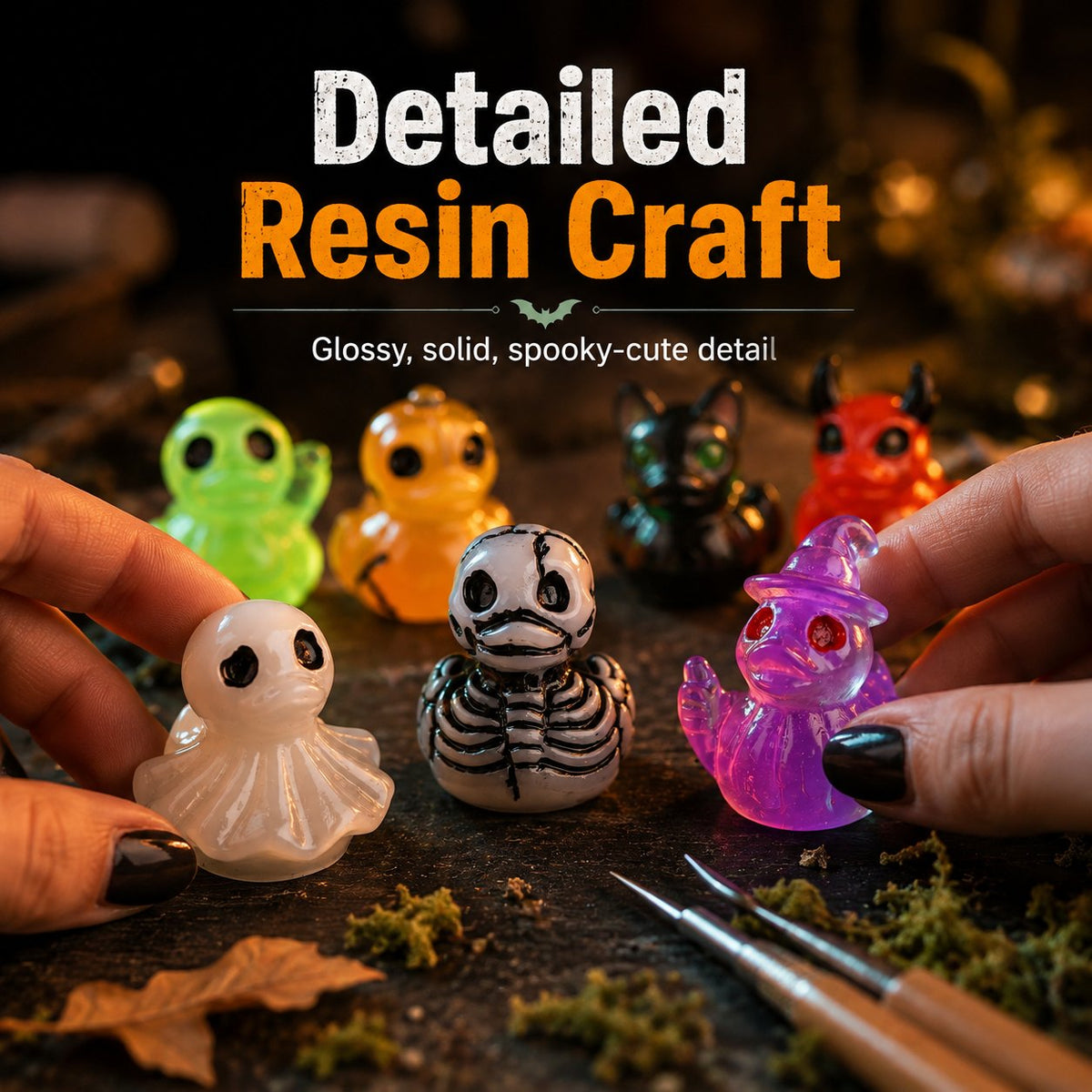 🔥Last Day 50% OFF - 🎃 Glow-In-Dark Tiny Spooky Resin Decorations