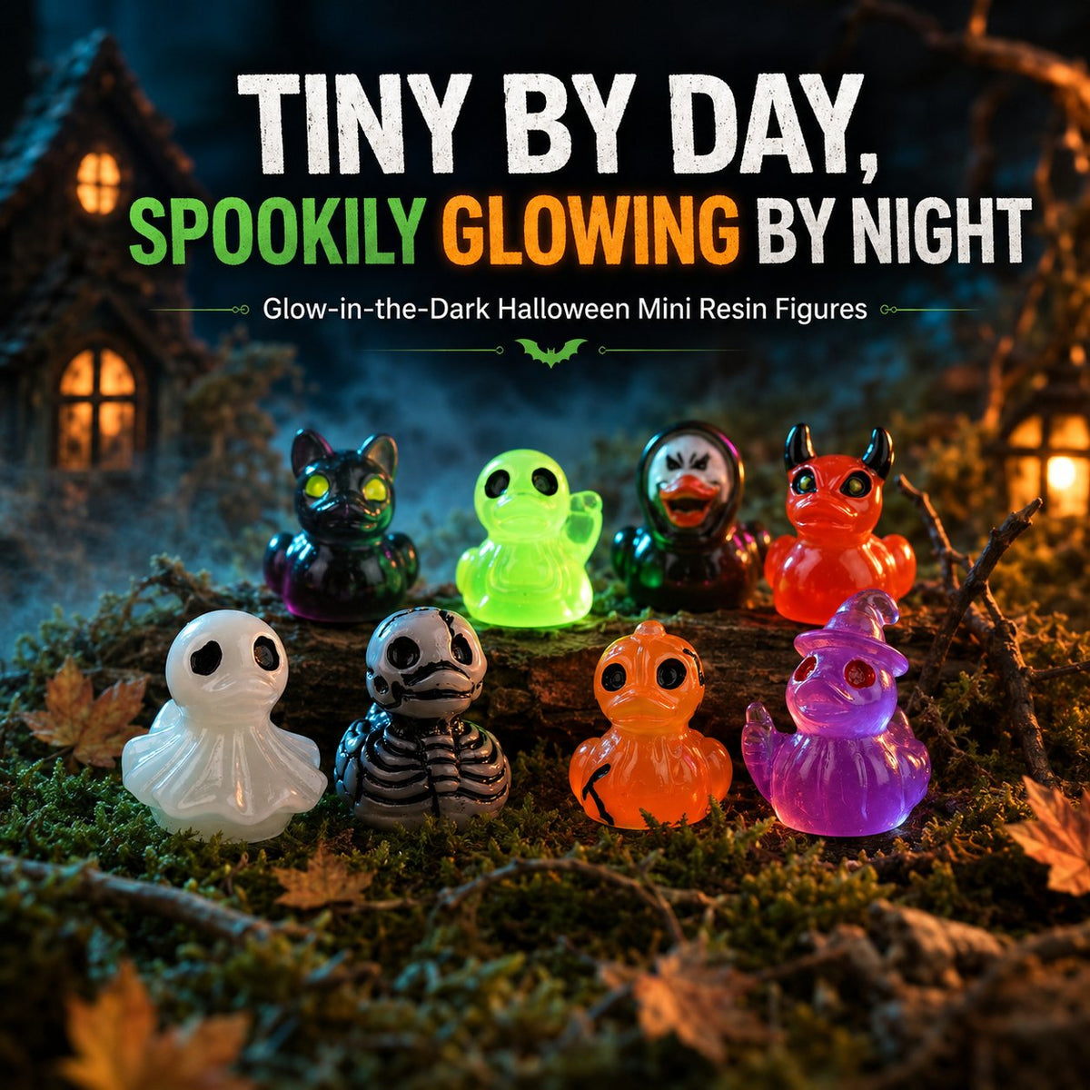 🔥Last Day 50% OFF - 🎃 Glow-In-Dark Tiny Spooky Resin Decorations