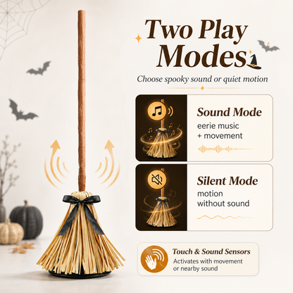 🪄Floating Witch's Broom – Haunted Dancing Broom🧙‍♀️