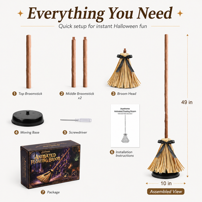 🪄Floating Witch's Broom – Haunted Dancing Broom🧙‍♀️