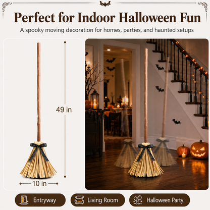 🪄Floating Witch's Broom – Haunted Dancing Broom🧙‍♀️