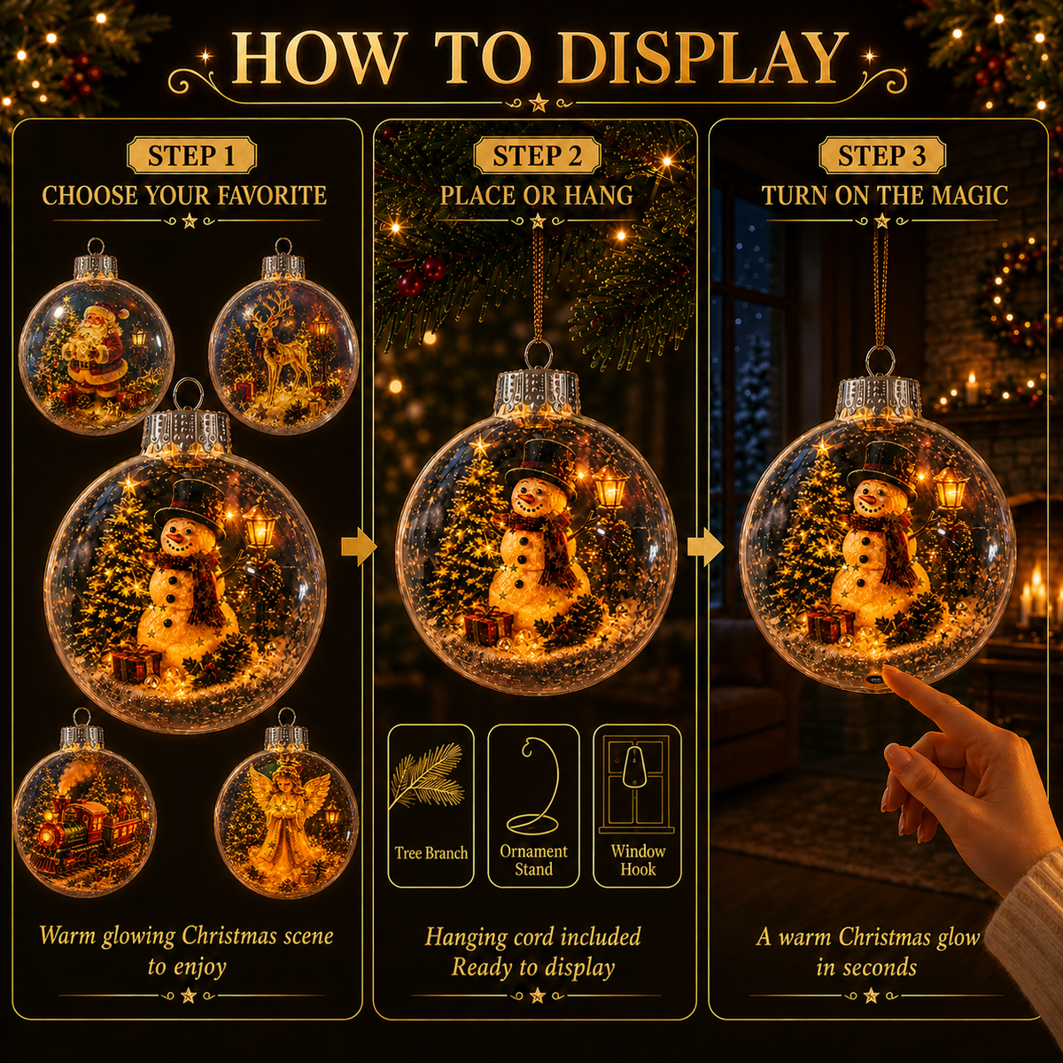 🎄Glowing Christmas Diorama Ornament 👼